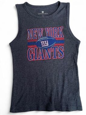 American Eagle New York Giants Tank Top - Grey with Red & Blue Logo